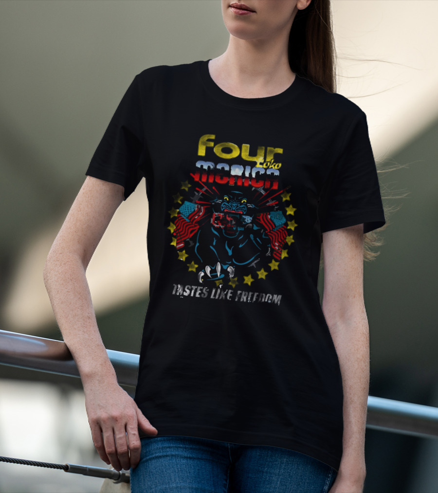 Four Loko Merica Panther With Guns Tastes Like Freedom T-Shirt