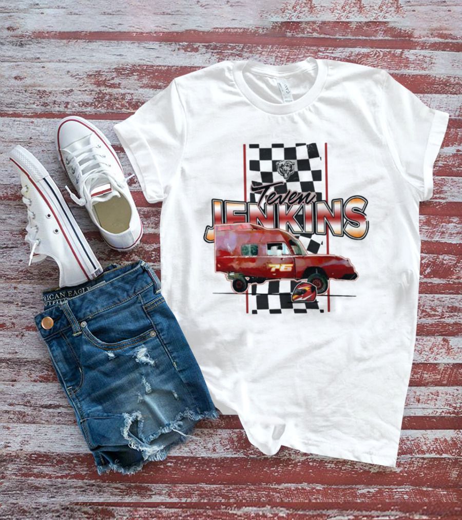Chicago Bears Teven Jenkins 76 Racing Van T-Shirt