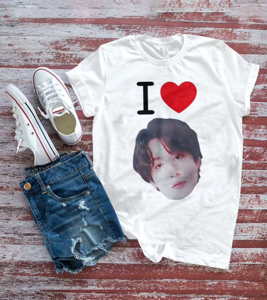 Connor Price I Love Jungkook BTS Face Heart T-Shirt
