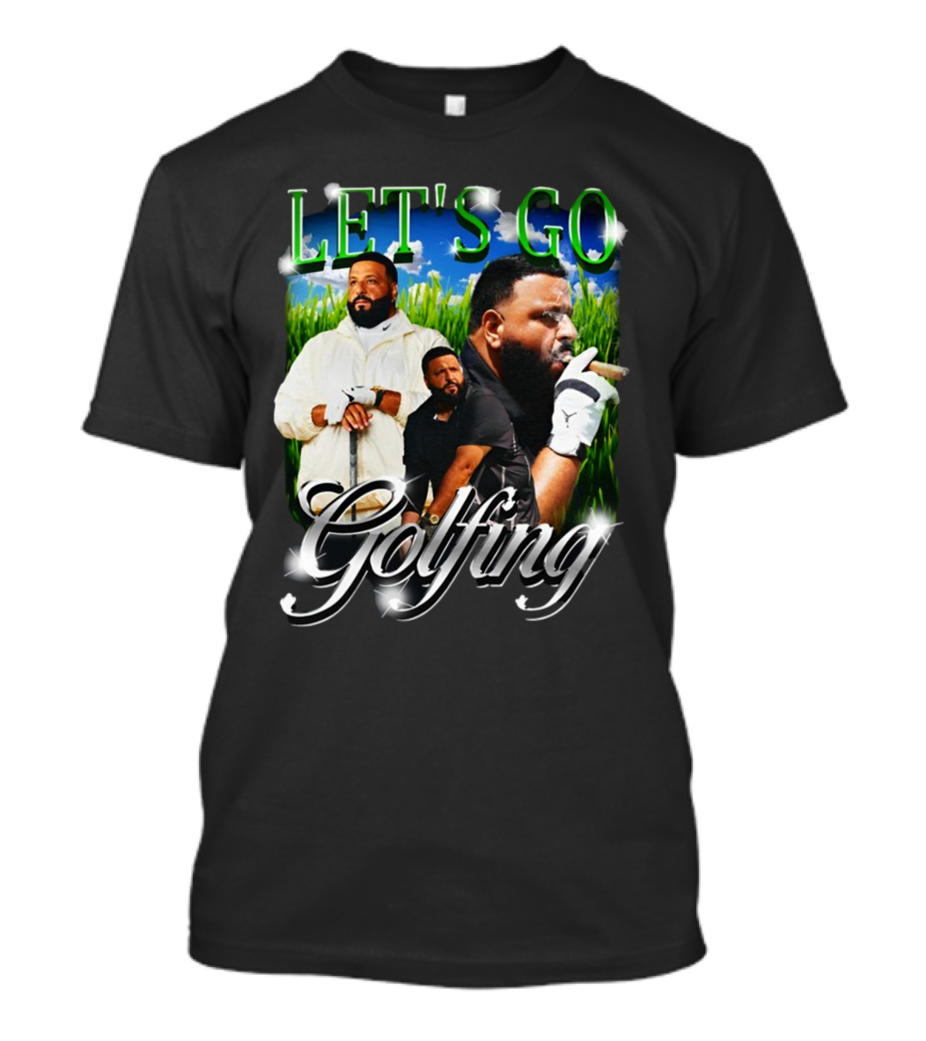 LET'S GO Golfing Cigar Style In The Grass T-Shirt