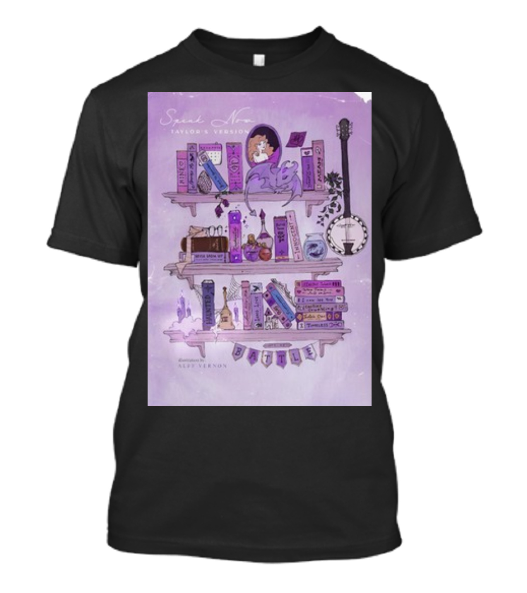 Bookshelf Of Speak Now Taylor's Version Illustrated By Alfie Vernon T-Shirt