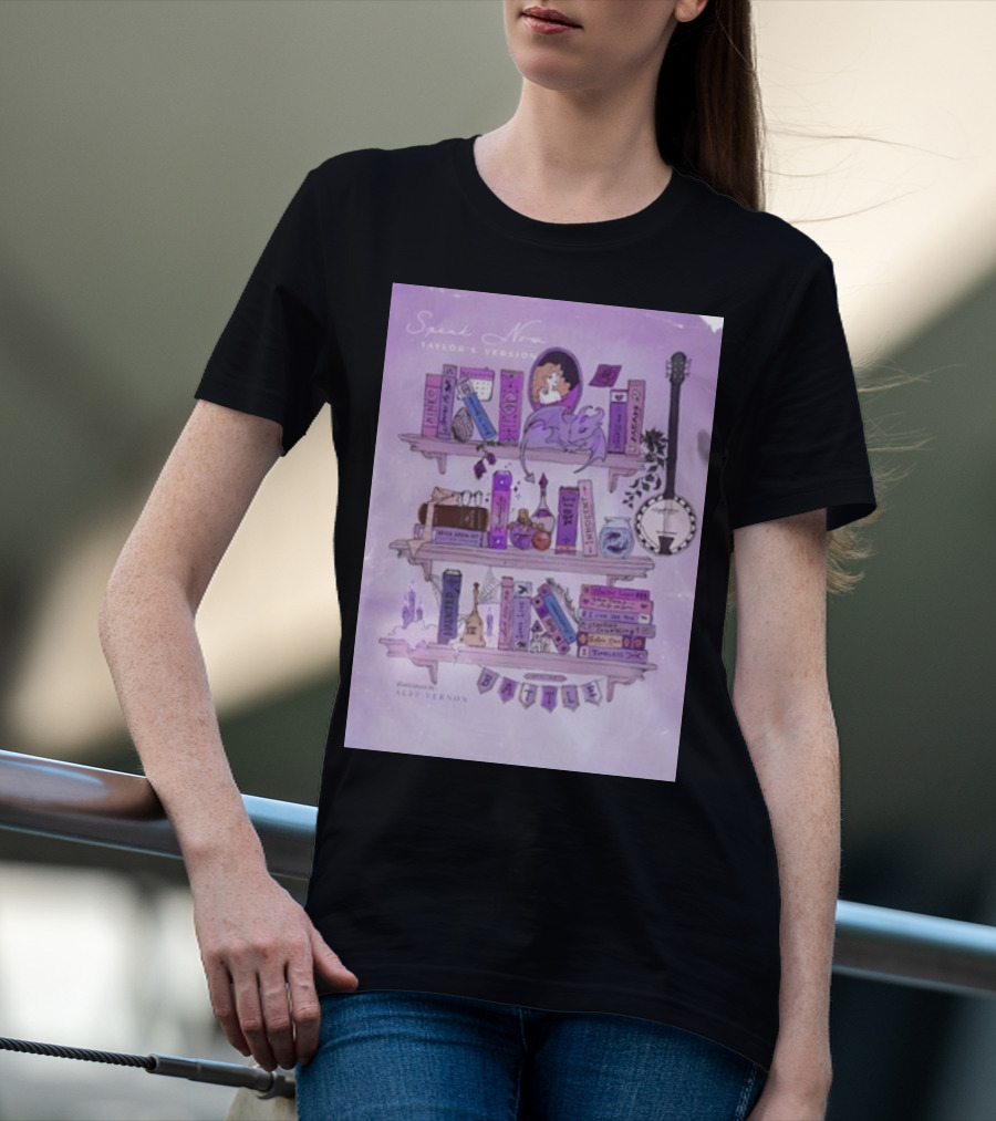 Bookshelf Of Speak Now Taylor's Version Illustrated By Alfie Vernon T-Shirt