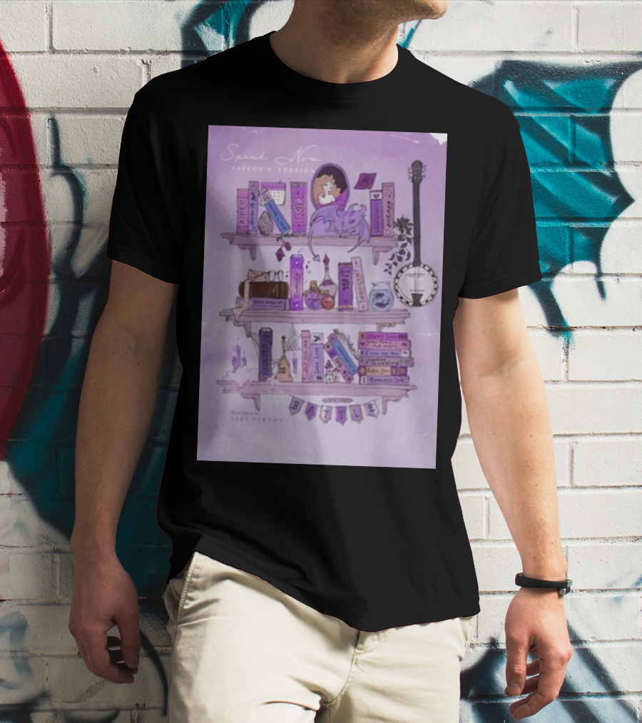 Bookshelf Of Speak Now Taylor's Version Illustrated By Alfie Vernon T-Shirt