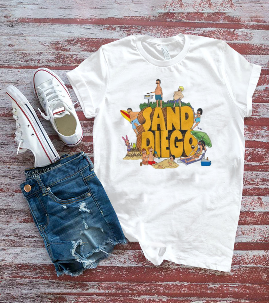 Bobs Burgers Characters San Diego Beach Day T-Shirt