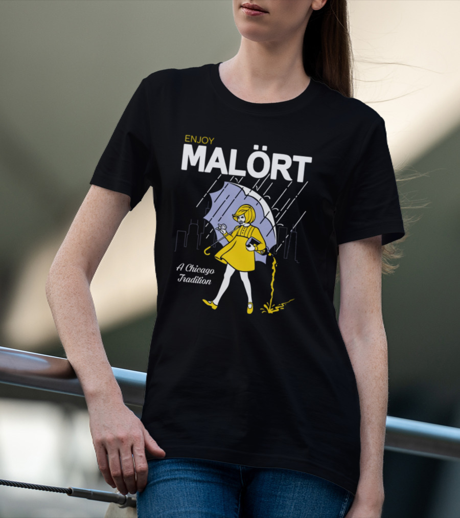 Enjoy Malört A Chicago Tradition Rainy City Street T-Shirt