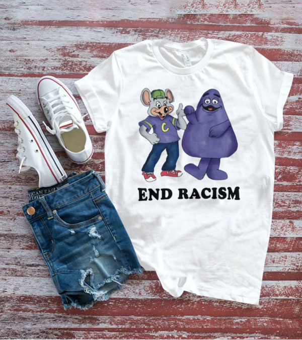 End Racism Aprilassembly Grimmace And Cartoon Mouse T-Shirt