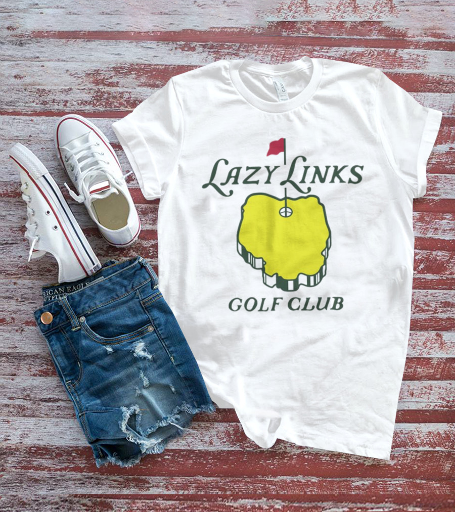 Lazy Links Golf Club Yellow Green Island Flag Green T-Shirt