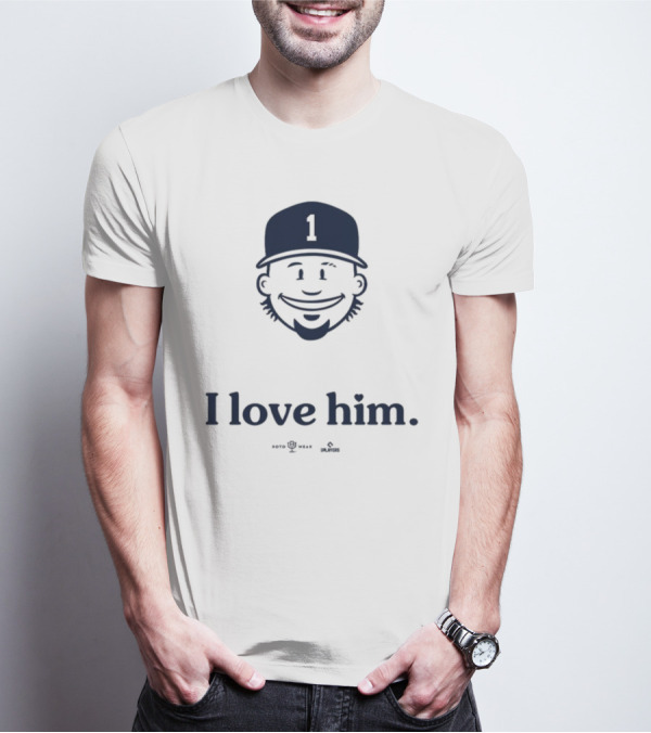 I Love Him Ozzie Number 1 Baseball Cap Player Sketch T-Shirt