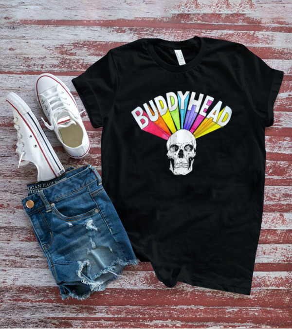 BUDDYHEAD Skull With Rainbow Burst T-Shirt