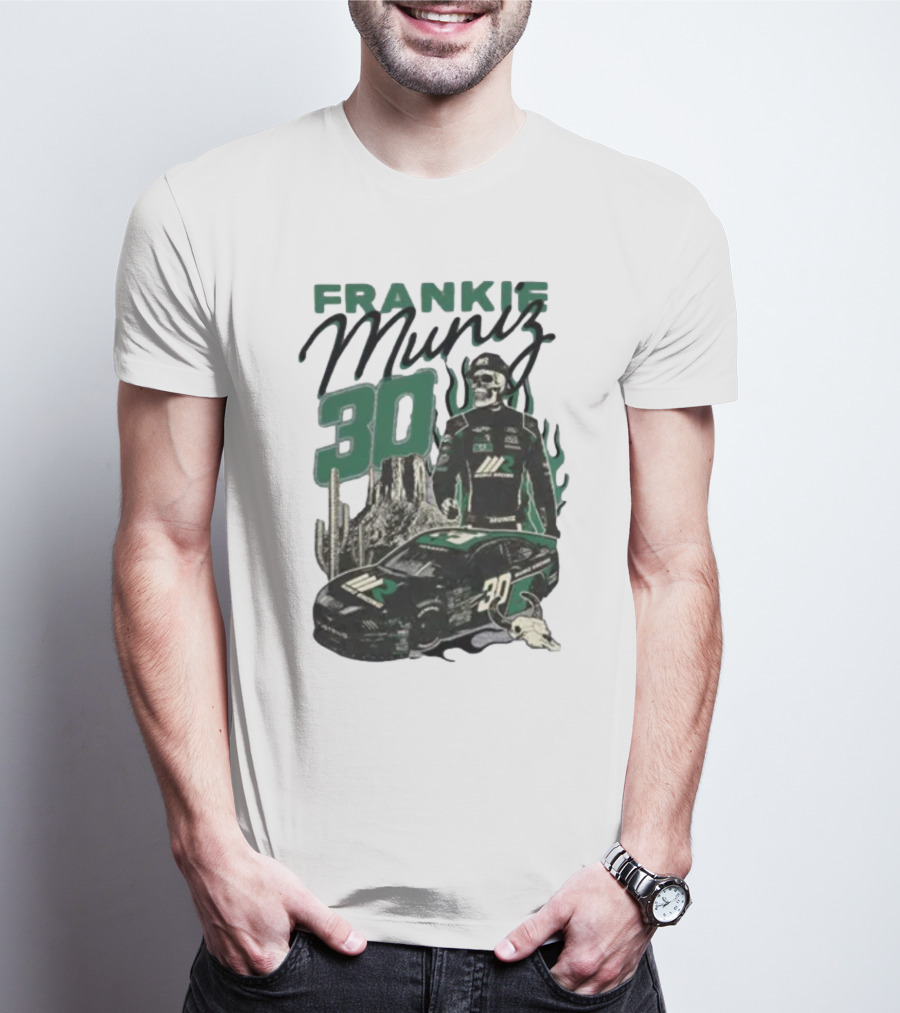 Frankie Muniz Racing Skeleton 30 Desert Car Cactus Skull T-Shirt