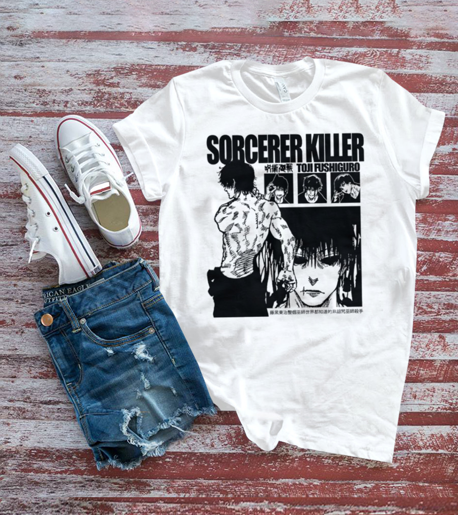 SORCERER KILLER TOJI FUSHIGURO Jujutsu Kaisen Manga Panels T-Shirt