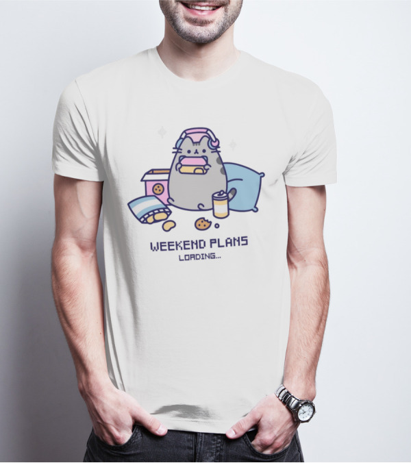Weekend Plans Loading Pusheen Gaming Snacks Pillow T-Shirt