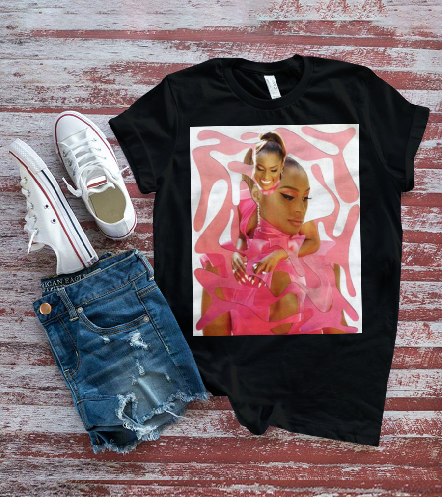 Ian Woods Issa Rae At The Barbie Fragmented Pink T-Shirt