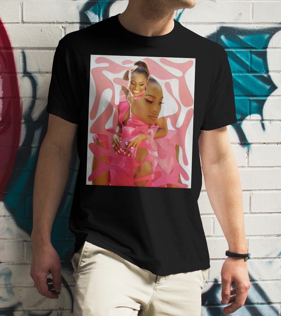 Ian Woods Issa Rae At The Barbie Fragmented Pink T-Shirt