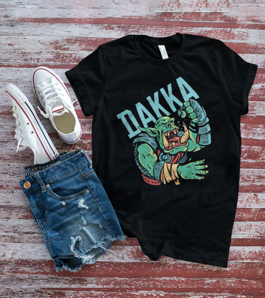 Dakka Ork Battle Cry Power Fist Armor T-Shirt