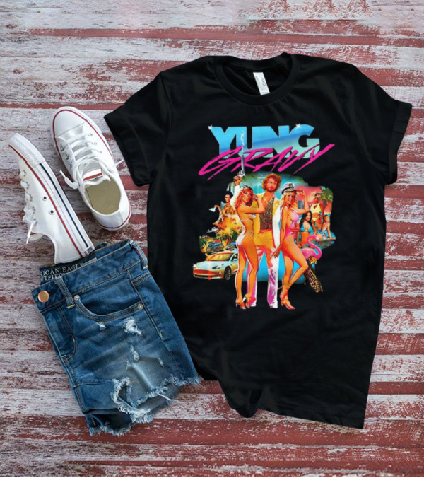 Yung Gravy Retro Miami Vice Aesthetic Vibrant Party Scene T-Shirt