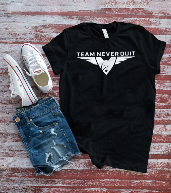 Team Never Quit Eagle Wings Logo With Star Badge T-Shirt