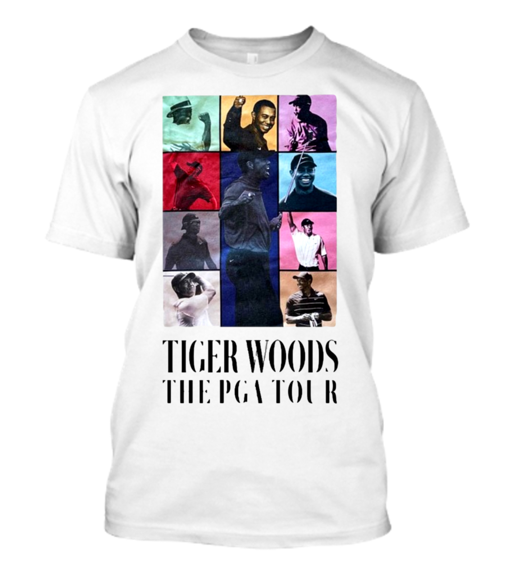 Tiger Woods The PGA Tour Iconic Moments Collage T-Shirt
