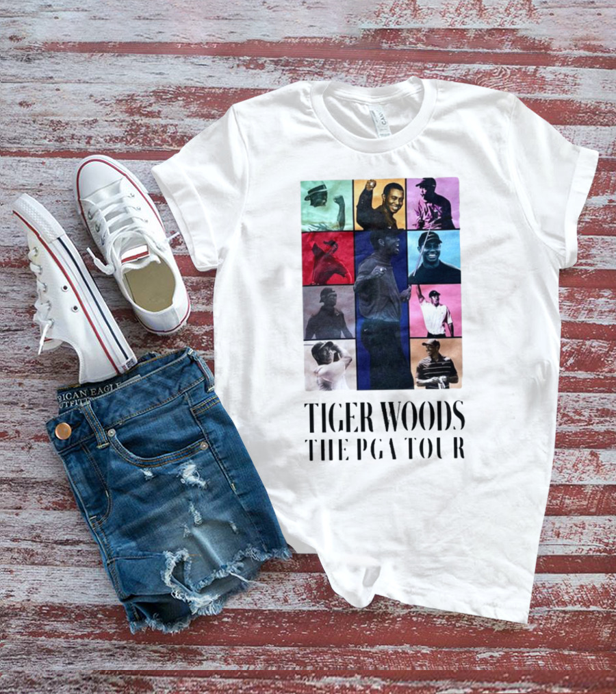 Tiger Woods The PGA Tour Iconic Moments Collage T-Shirt
