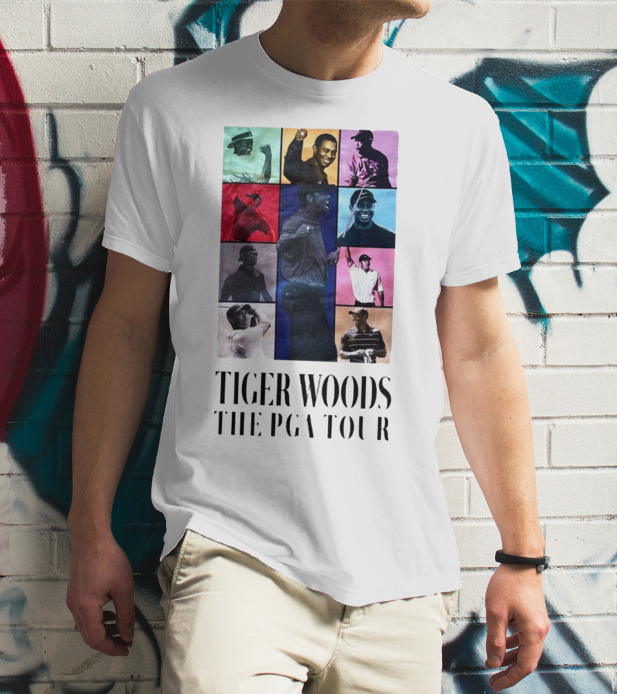 Tiger Woods The PGA Tour Iconic Moments Collage T-Shirt