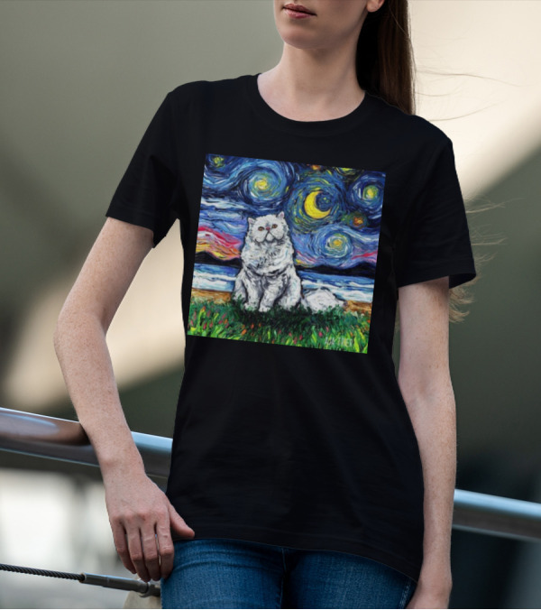 Starry Night Persian Cat ACA Turner T-Shirt