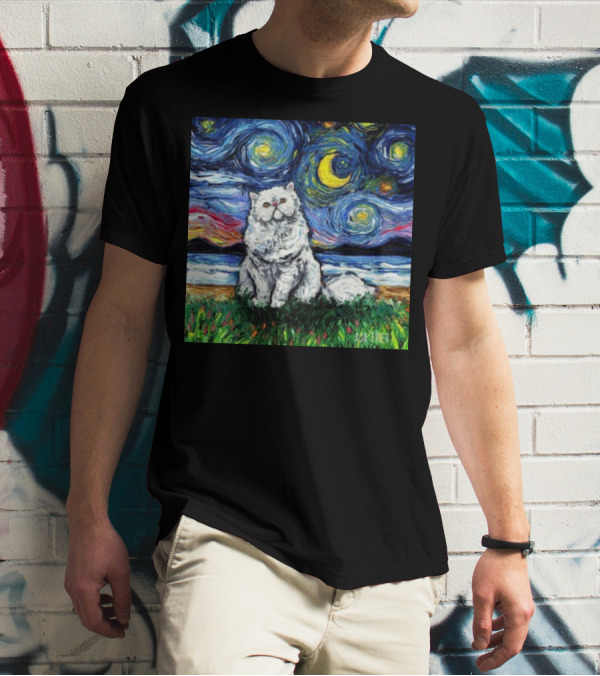 Starry Night Persian Cat ACA Turner T-Shirt