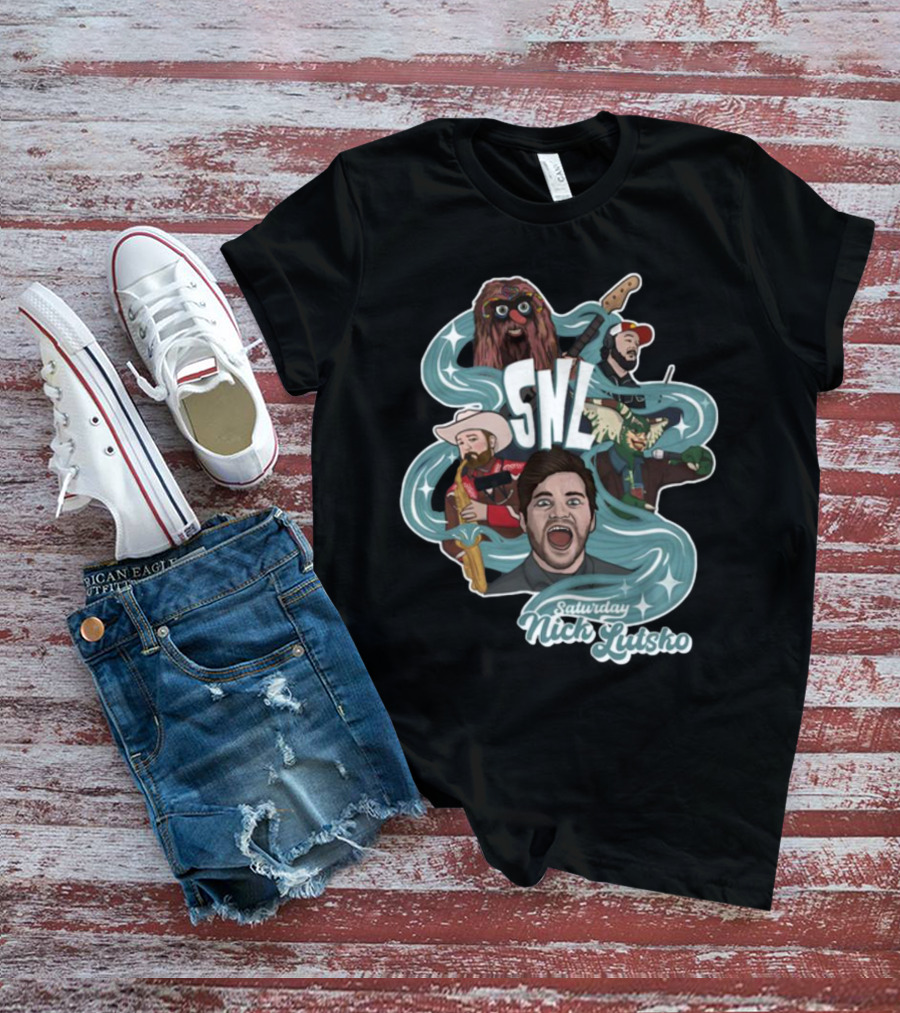 Nick Lutsko SNL Saturday Characters With Guitar And Microphone T-Shirt