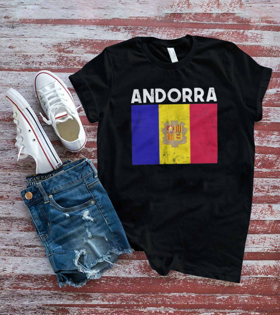 ANDORRA Flag Andorra4032 Iconic Symbol Emblem T-Shirt