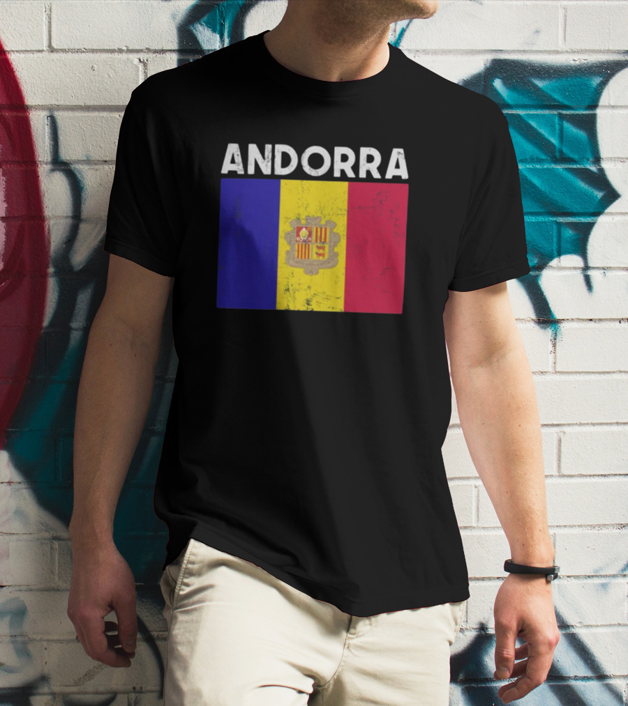 ANDORRA Flag Andorra4032 Iconic Symbol Emblem T-Shirt