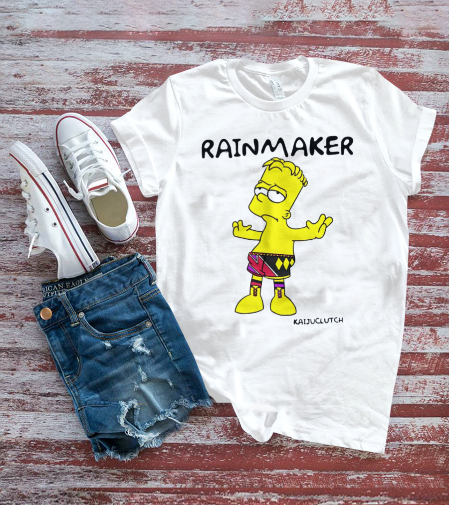 Rainmaker Wrestler Cartoon Character In Colorful Shorts T-Shirt