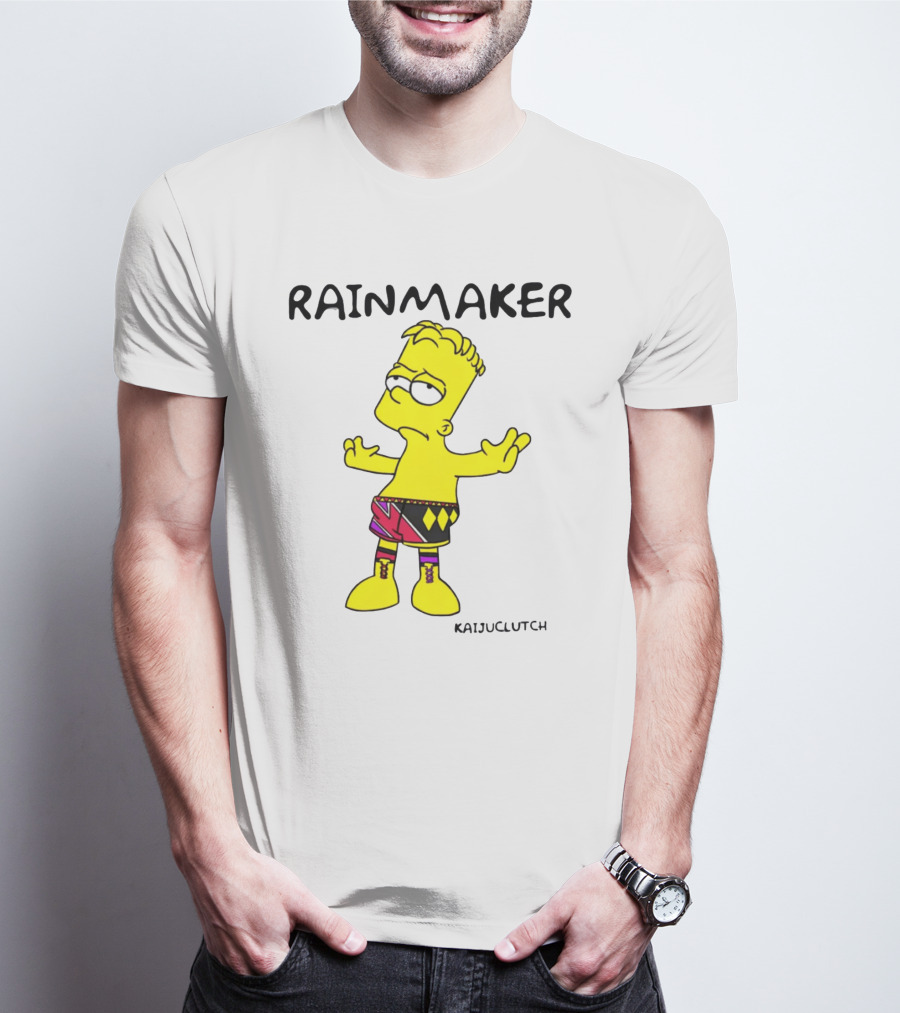 Rainmaker Wrestler Cartoon Character In Colorful Shorts T-Shirt