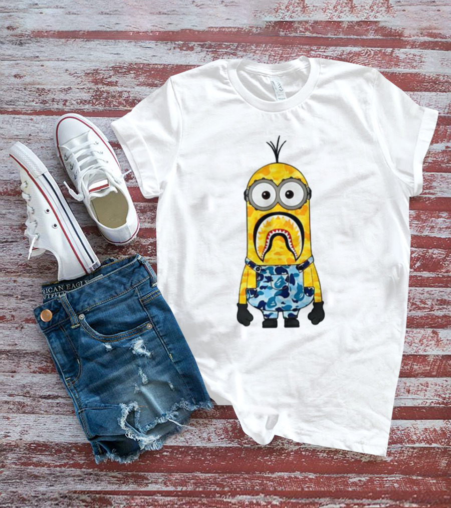 Karl Stealing George’s Minion A Bathing Ape Camo Shark T-Shirt