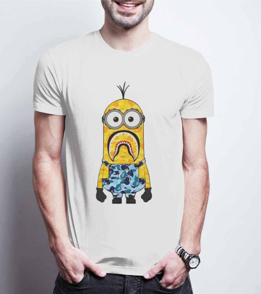 Karl Stealing George’s Minion A Bathing Ape Camo Shark T-Shirt