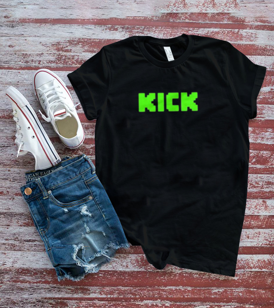 KICK Bold Neon Green Text T-Shirt