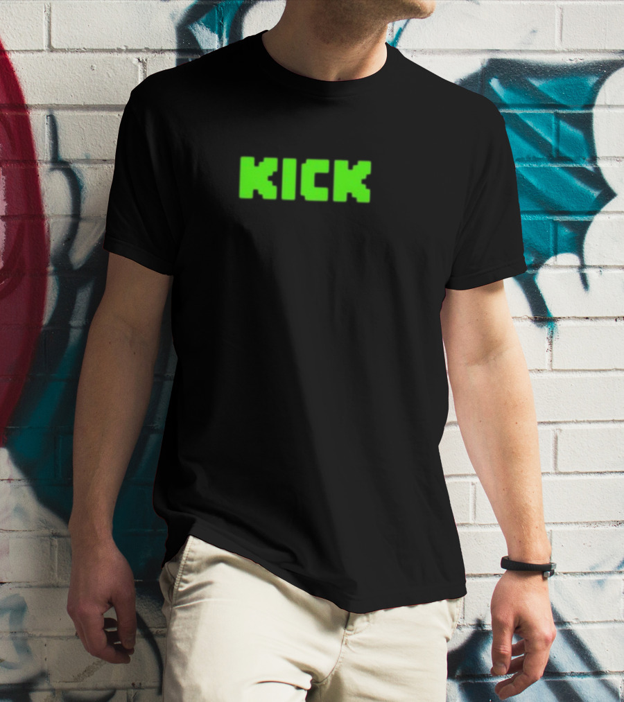 KICK Bold Neon Green Text T-Shirt