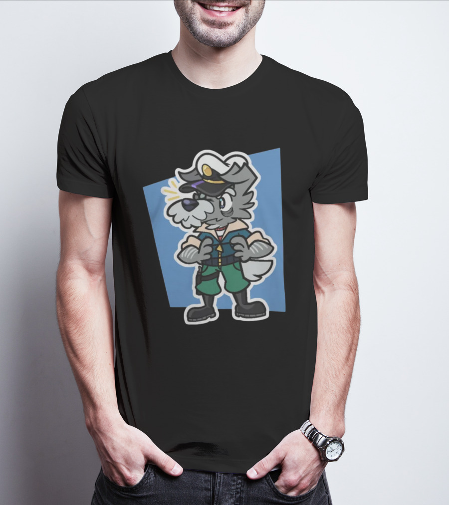 Yoshiemblem Melted Ice Crown Puddle Commander Dog Navy Uniform T-Shirt
