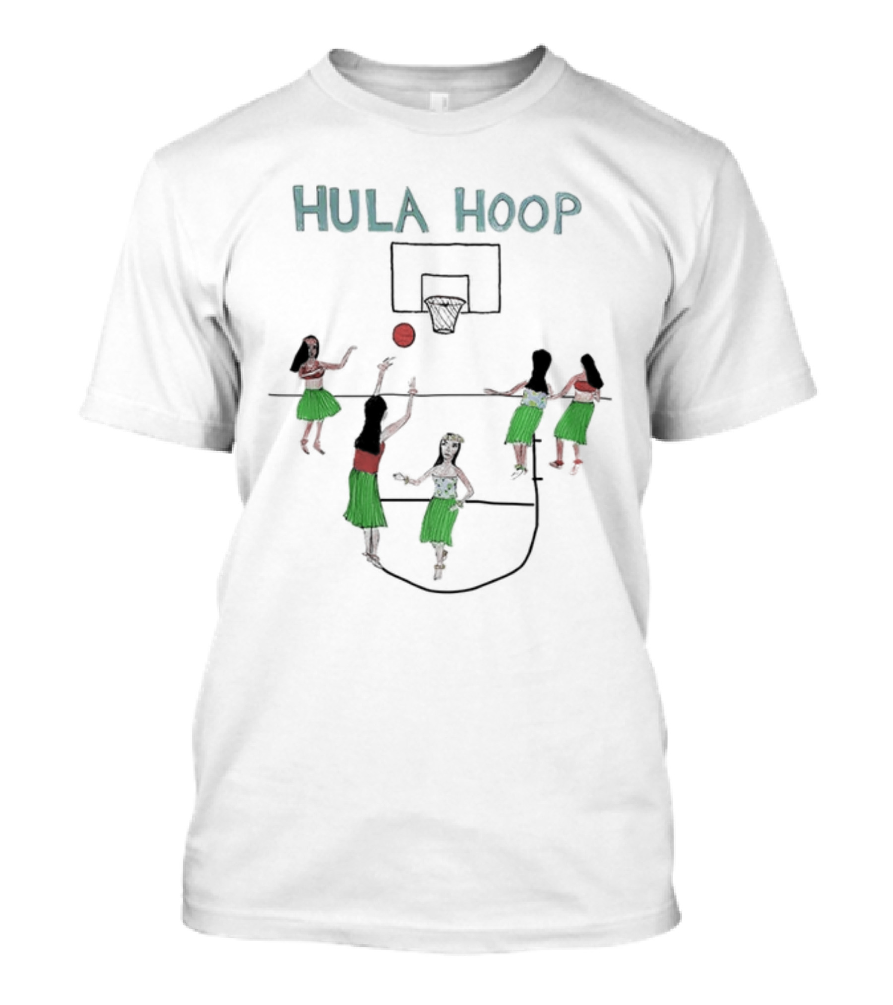 Hula Hoop Basketball Theme With Hula Dancers T-Shirt