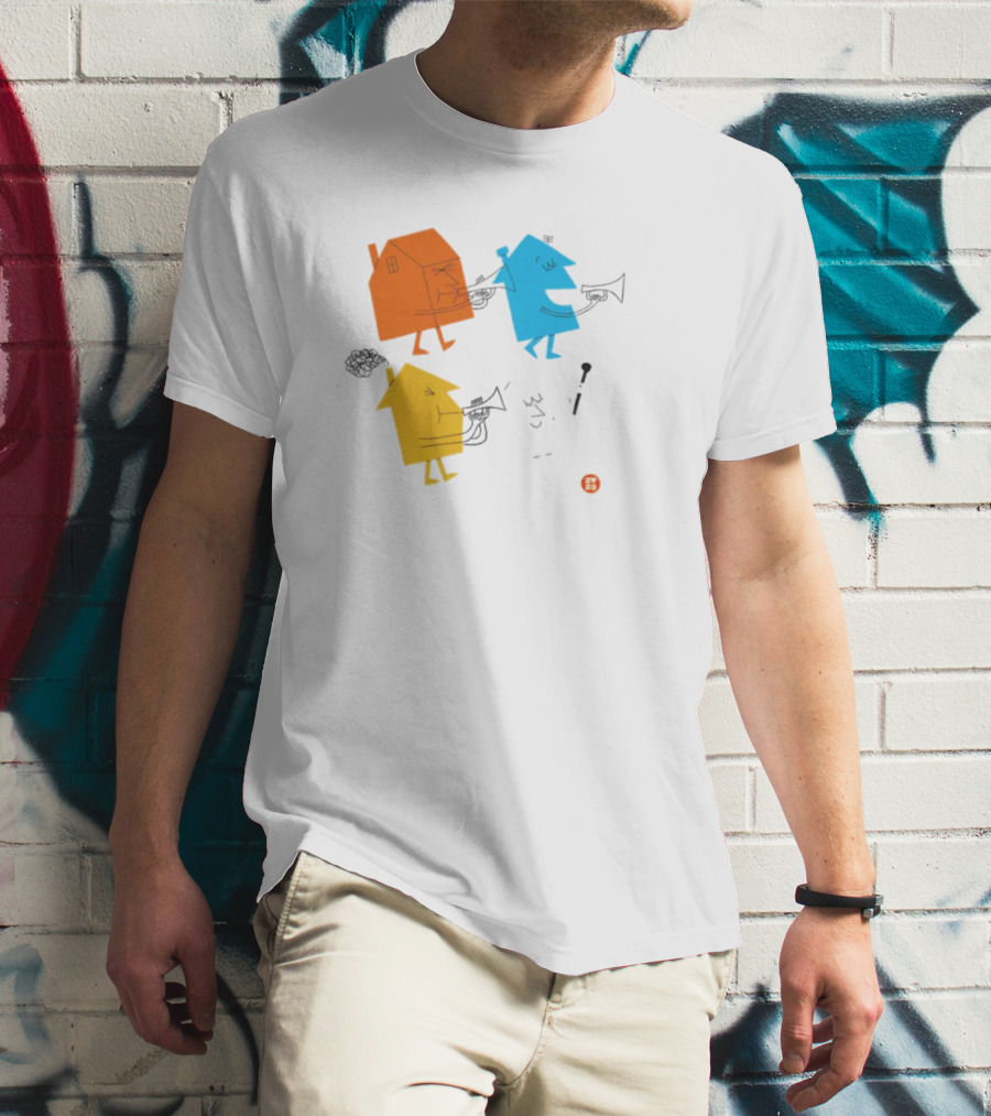 4 Houses Colorful Cartoon Characters T-Shirt