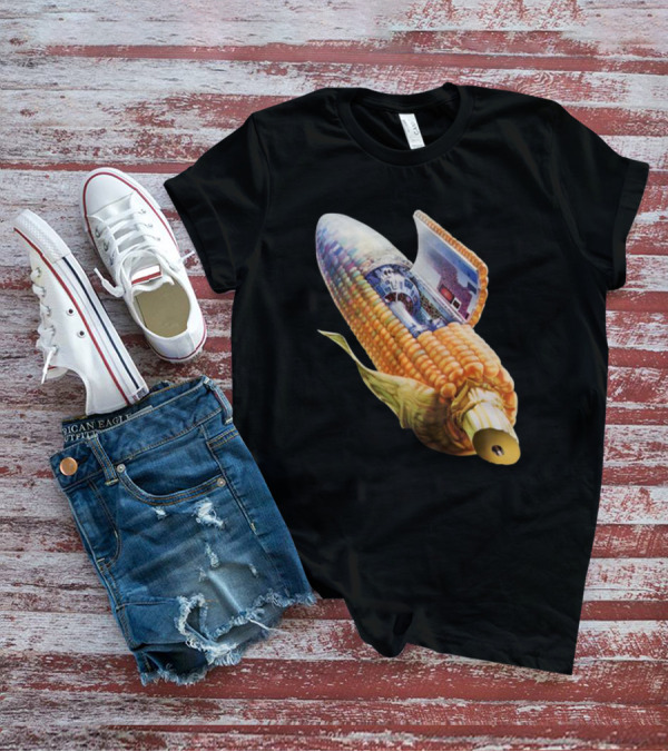 70s Sci-Fi Corn Grass Spacecraft Hybrid T-Shirt