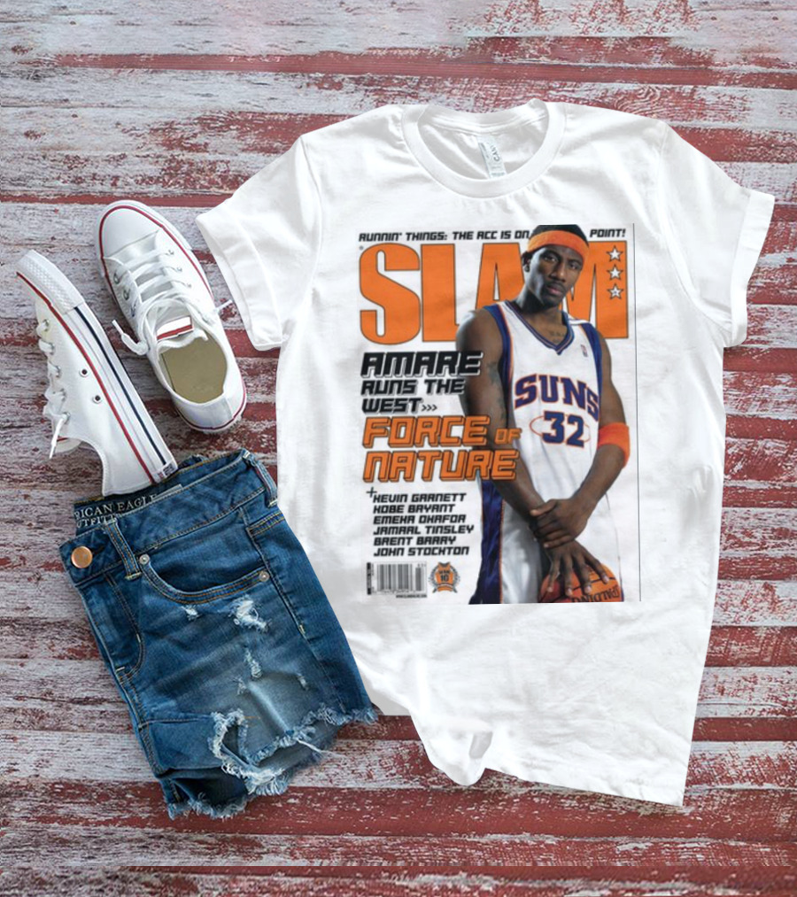 SLAM Amare Runs The West Force Of Nature Suns Basketball Star T-Shirt