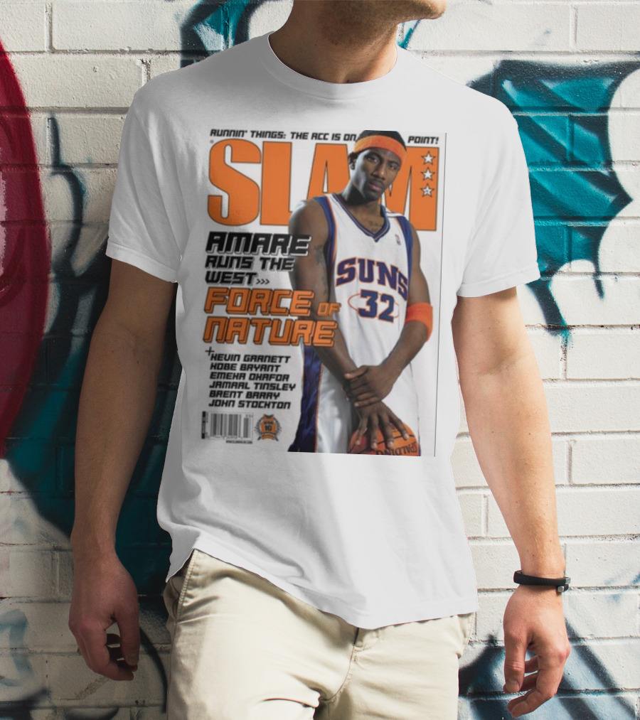 SLAM Amare Runs The West Force Of Nature Suns Basketball Star T-Shirt