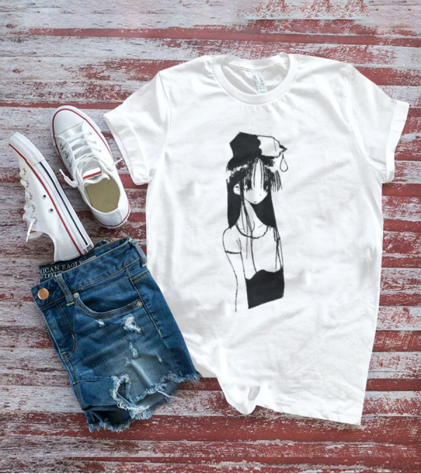 Milk Head Girl Anime Manga Style Oversized T-Shirt