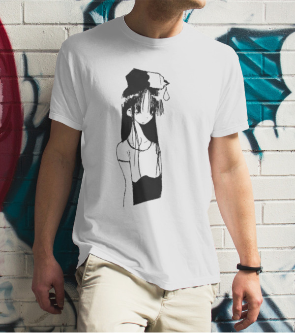 Milk Head Girl Anime Manga Style Oversized T-Shirt