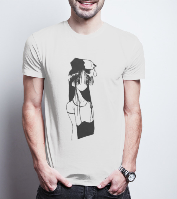 Milk Head Girl Anime Manga Style Oversized T-Shirt