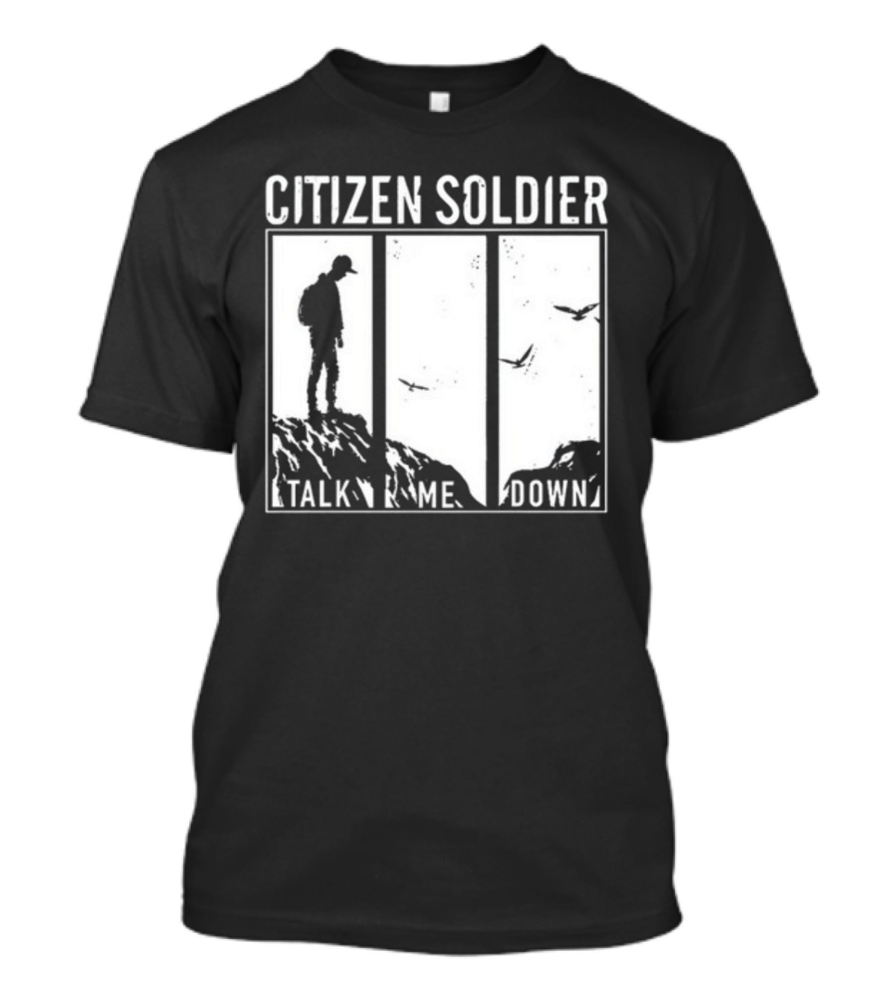 Citizen Soldier Talk Me Down Silhouette On Cliff With Birds T-Shirt