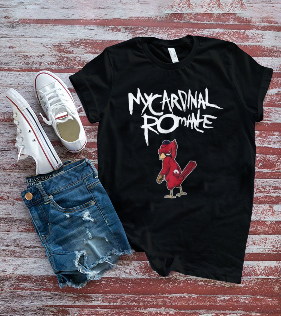 St Louis Cardinals My Cardinal Romance Bird Baseball Fan Mashup T-Shirt