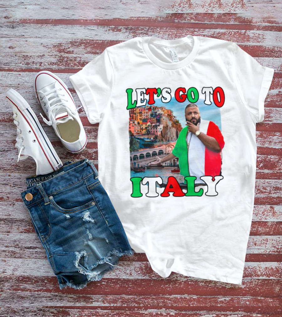 Funnyahhtees Let’s Go To Italy Dj Khaled Colorful Coastal Adventure T-Shirt