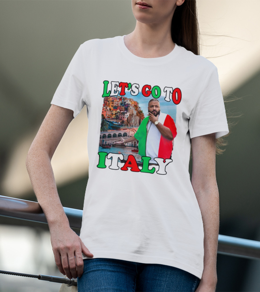 Funnyahhtees Let’s Go To Italy Dj Khaled Colorful Coastal Adventure T-Shirt