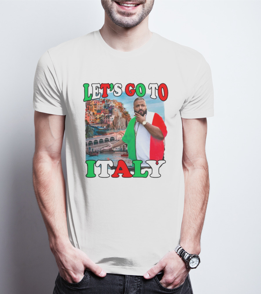 Funnyahhtees Let’s Go To Italy Dj Khaled Colorful Coastal Adventure T-Shirt