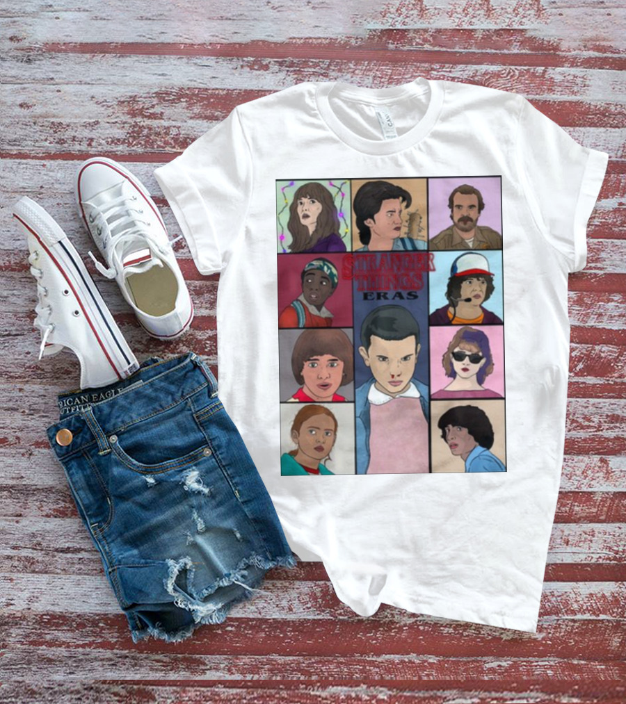 Stranger Things Eras Character Collage T-Shirt